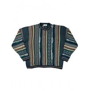 VTG TAGGIO 3D Knit Sweater Men XXL Multicolor Biggie Coogie Style USA Skater Y2K